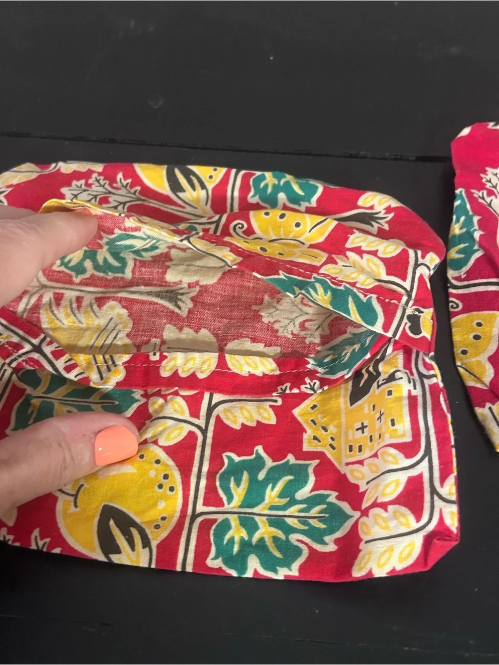 Vintage Handmade Quilted Potholders Set of 2 Folk Art Bird Butterfly Hot Pads
